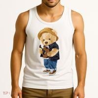 Teddy Bear Plays Guitar | Funny Gifts For Guitar Players Tank Top thumb 3