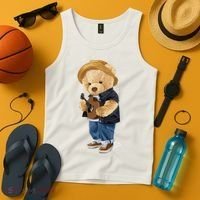 Teddy Bear Plays Guitar | Funny Gifts For Guitar Players Tank Top thumb 4