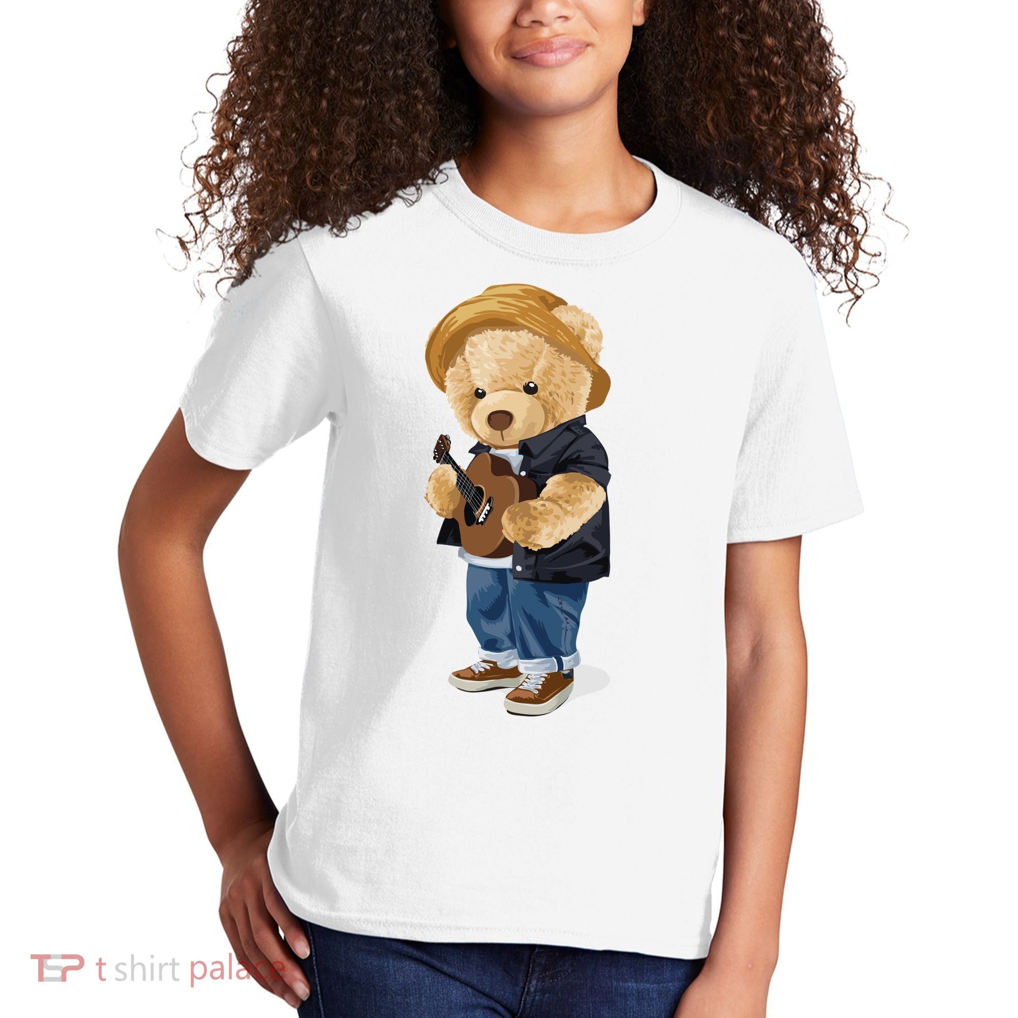 Teddy Bear Plays Guitar | Funny Gifts For Guitar Players Kids T-Shirt