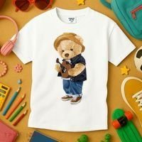 Teddy Bear Plays Guitar | Funny Gifts For Guitar Players Kids T-Shirt thumb 3