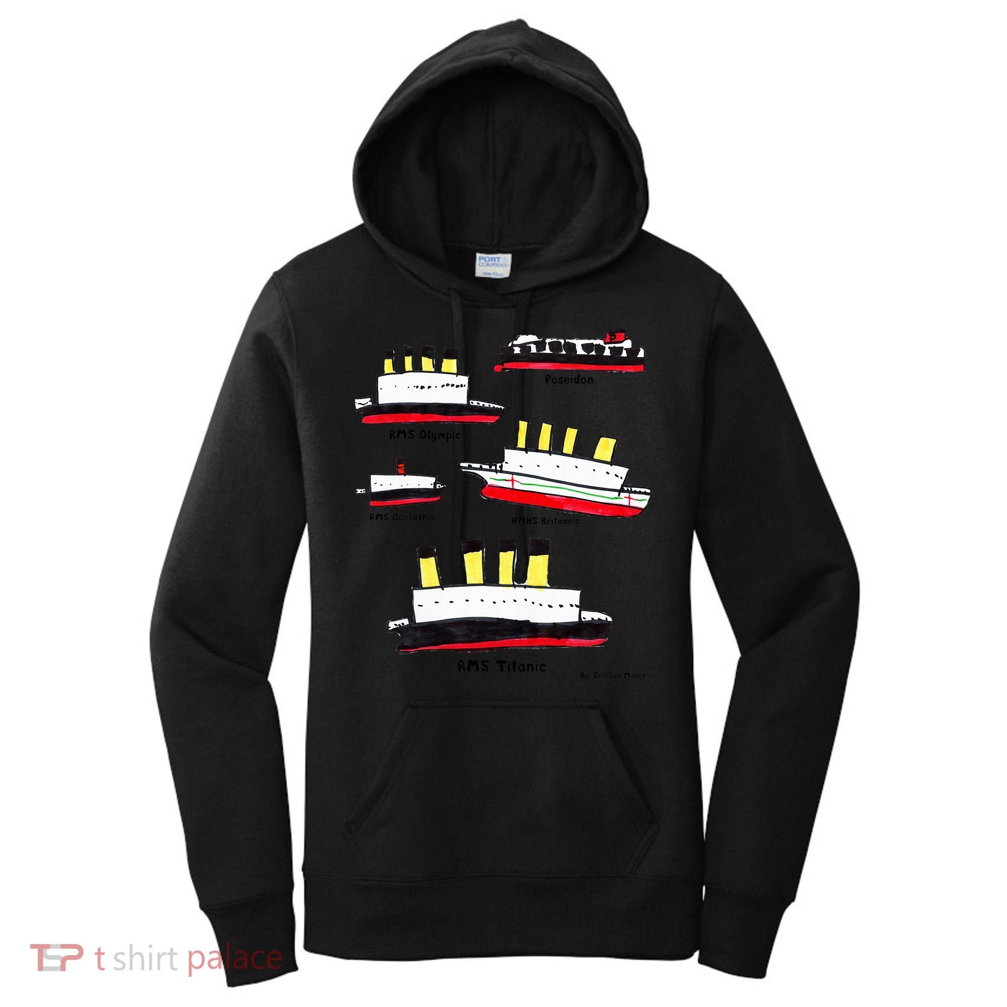 Titanic Britanic Poseidon Carpathia Famous Ship Gift. Women's Hoodie