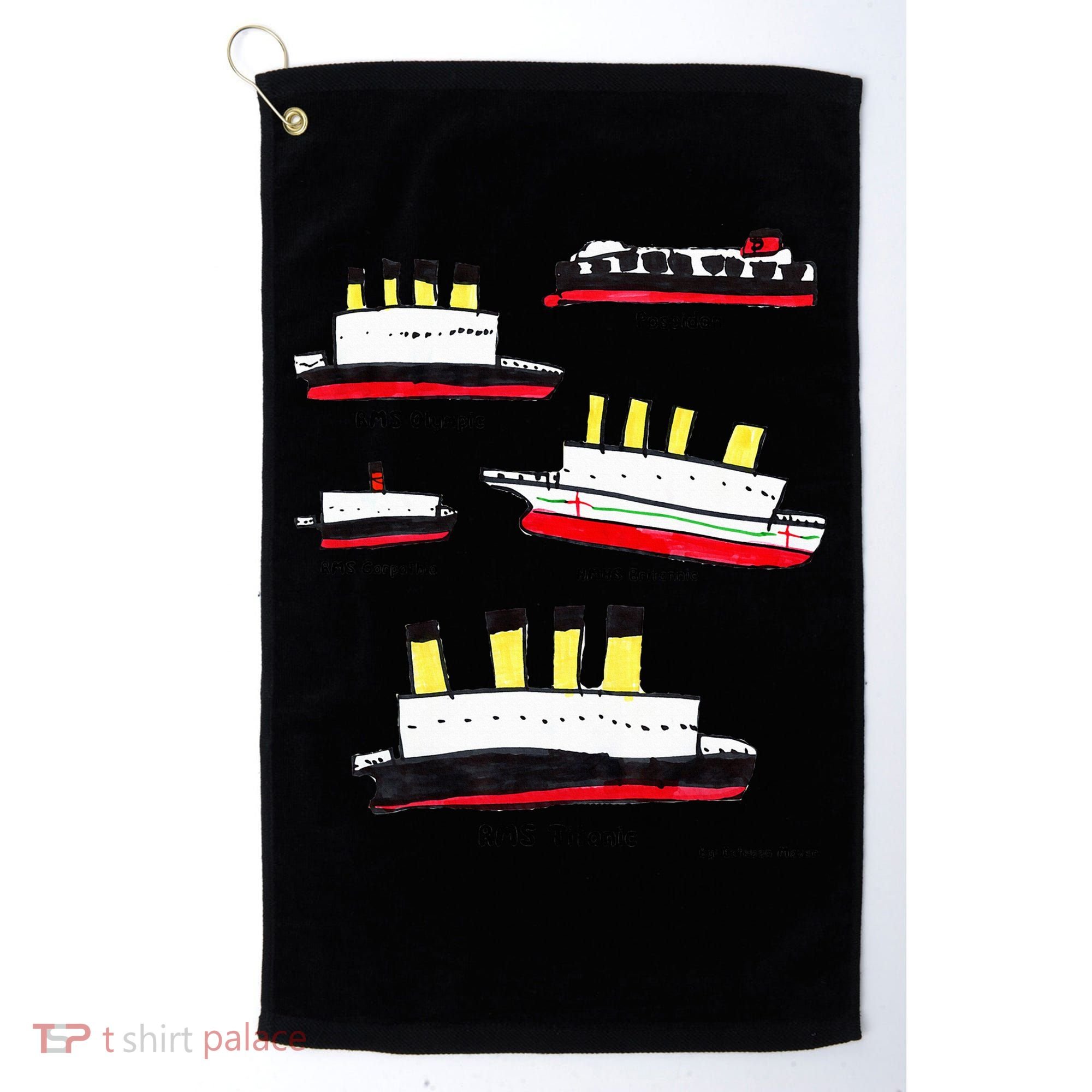 Titanic Britanic Poseidon Carpathia Famous Ship Gift. Golf Towel