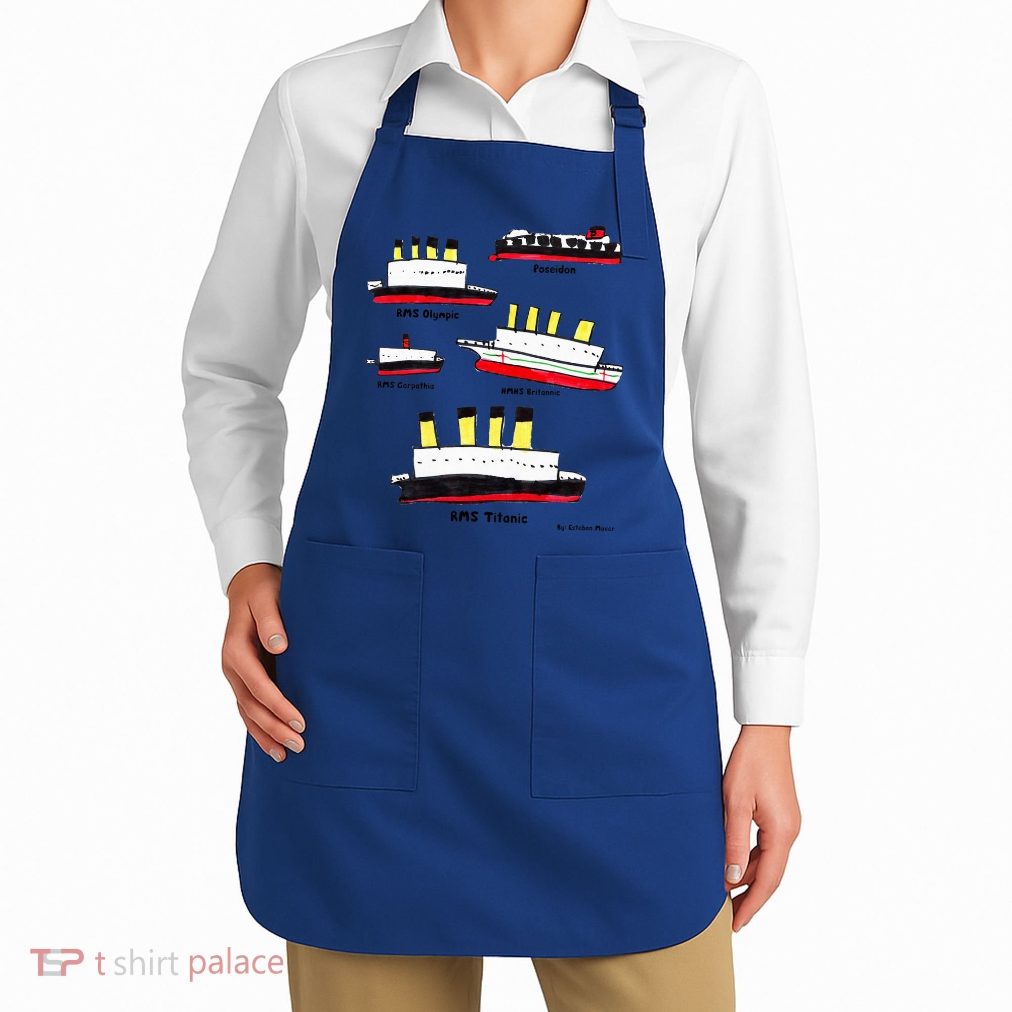 Titanic Britanic Poseidon Carpathia Famous Ship Gift. Apron