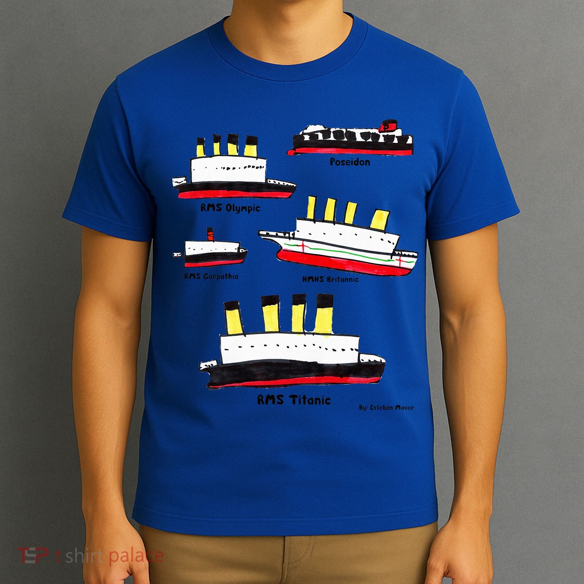 Titanic Britanic Poseidon Carpathia Famous Ship Gift. T-Shirt