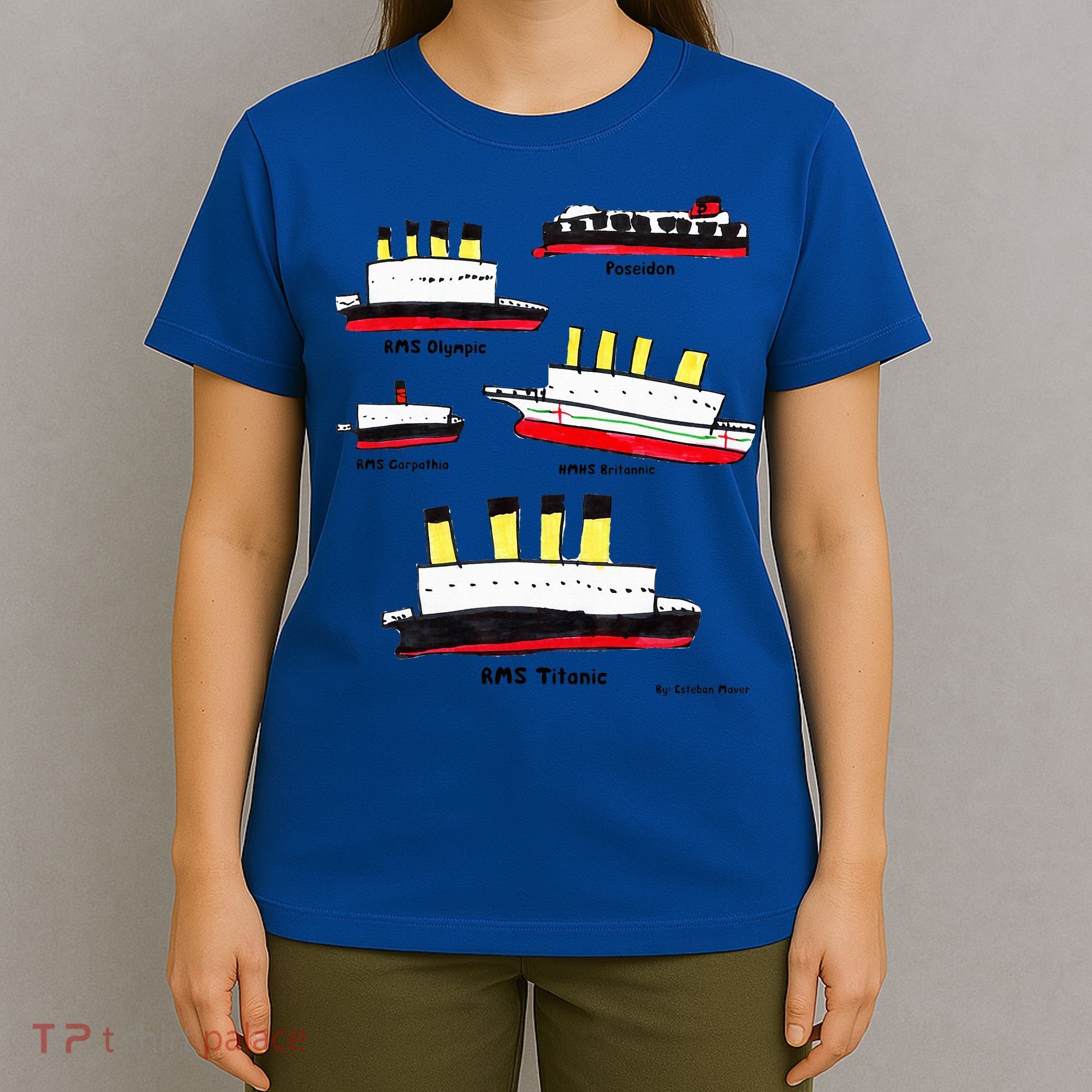 Titanic Britanic Poseidon Carpathia Famous Ship Gift. T-Shirt