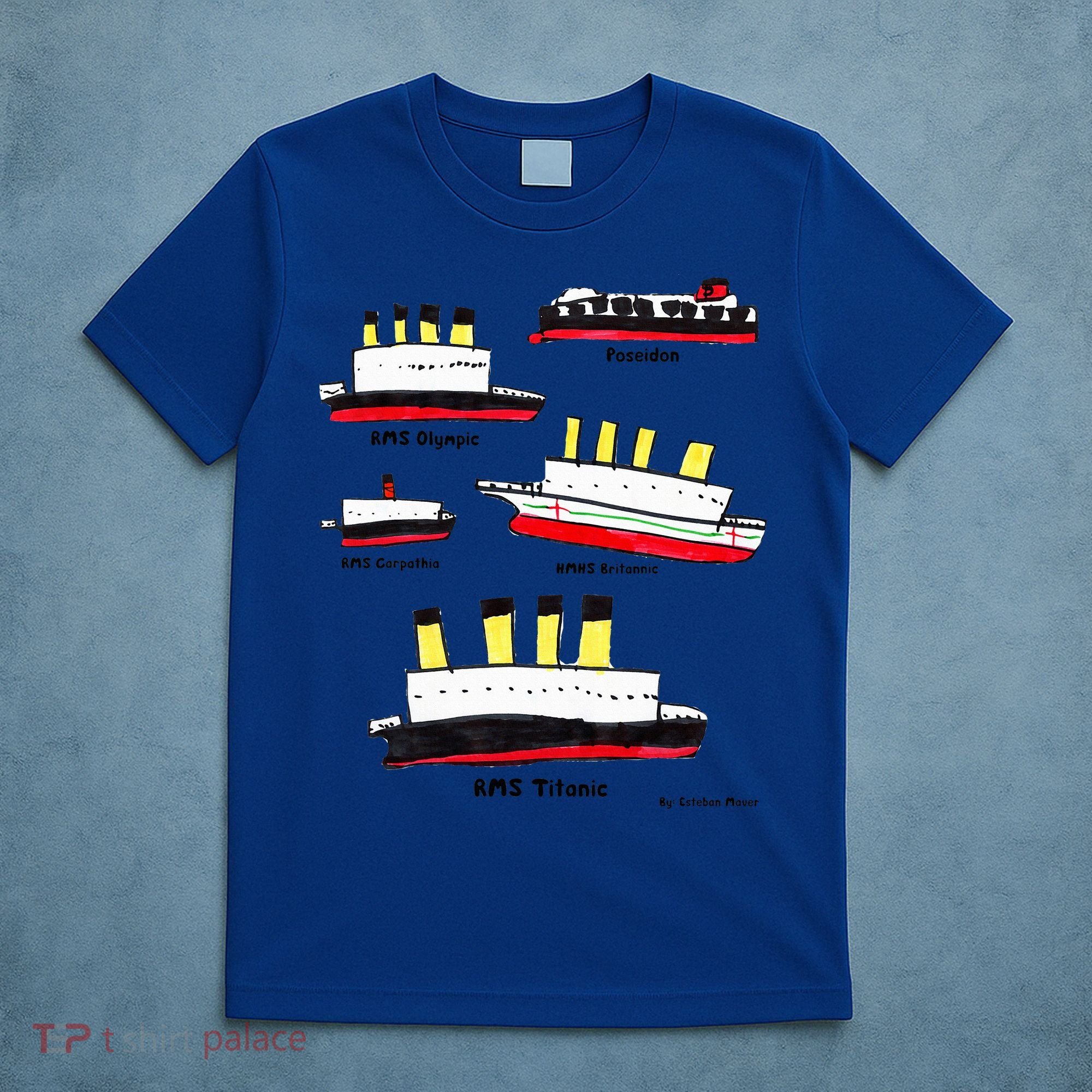 Titanic Britanic Poseidon Carpathia Famous Ship Gift. T-Shirt
