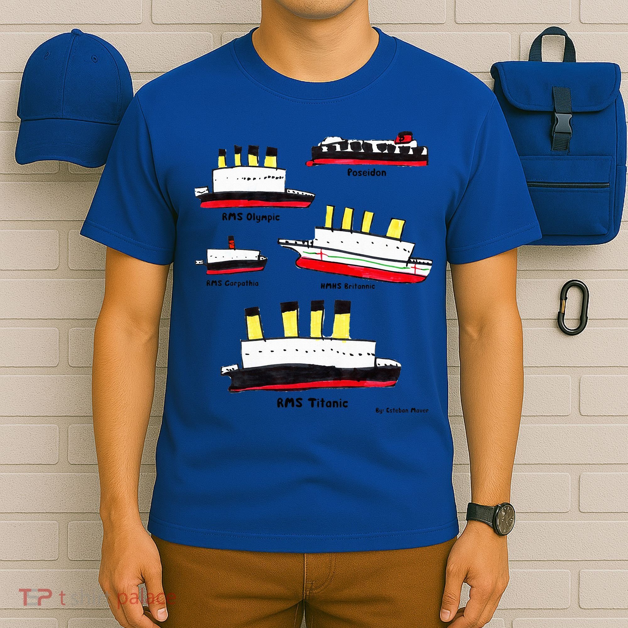 Titanic Britanic Poseidon Carpathia Famous Ship Gift. T-Shirt