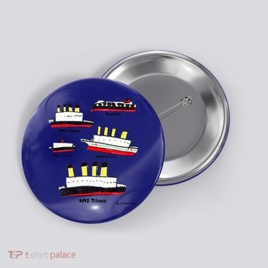 Titanic Britanic Poseidon Carpathia Famous Ship Gift. Button