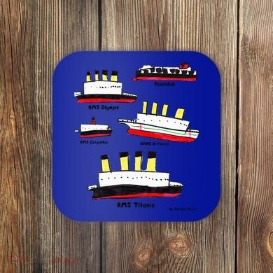 Titanic Britanic Poseidon Carpathia Famous Ship Gift. Coaster