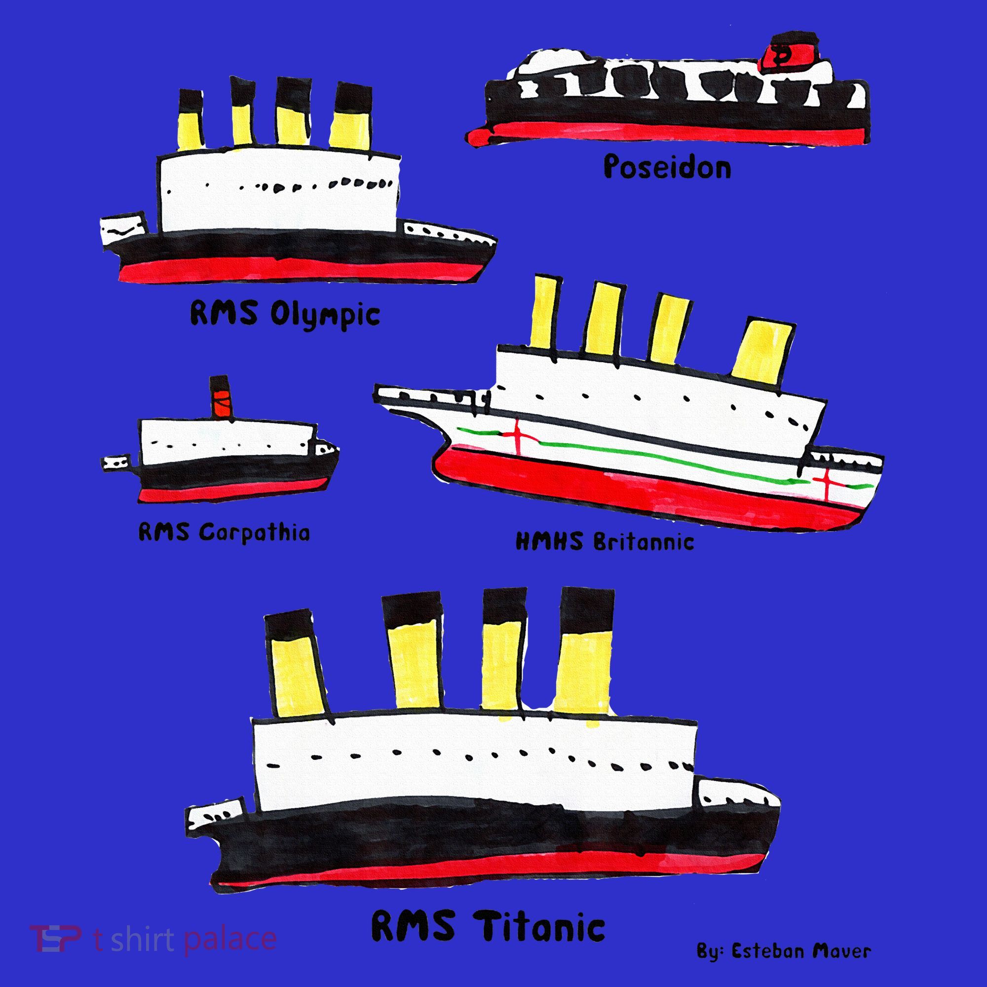 Titanic Britanic Poseidon Carpathia Famous Ship Gift. Coaster