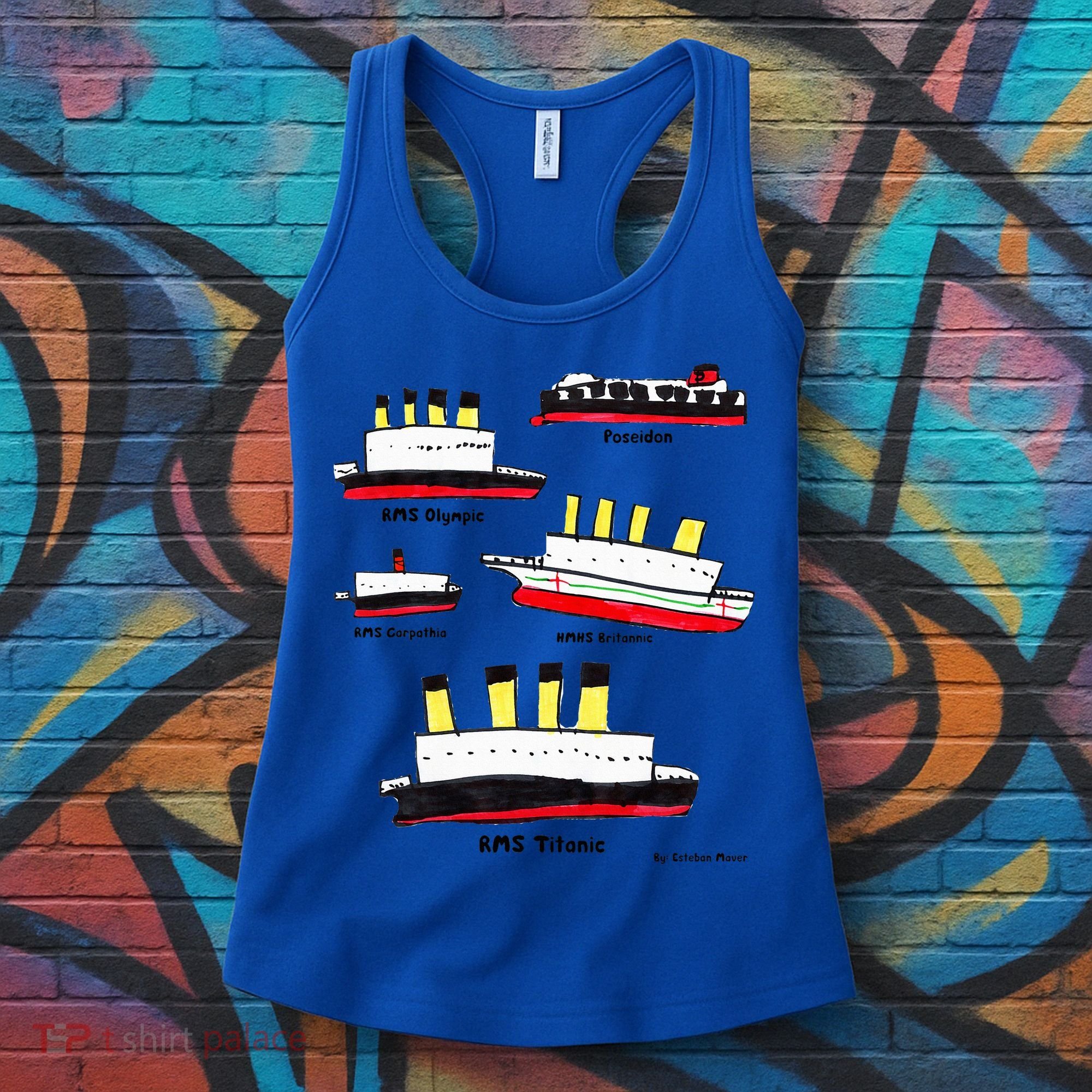 Titanic Britanic Poseidon Carpathia Famous Ship Gift. Women's Tank Top