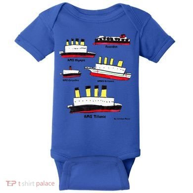 Titanic Britanic Poseidon Carpathia Famous Ship Gift. Baby Bodysuit