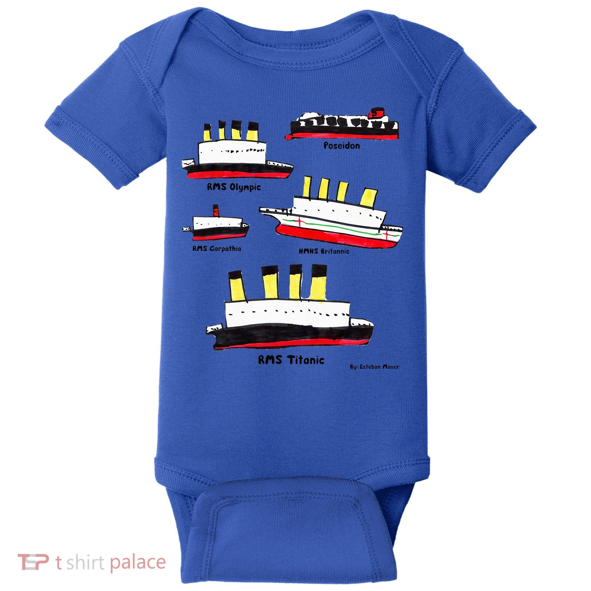 Titanic Britanic Poseidon Carpathia Famous Ship Gift. Baby Bodysuit