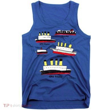 Titanic Britanic Poseidon Carpathia Famous Ship Gift. Tank Top