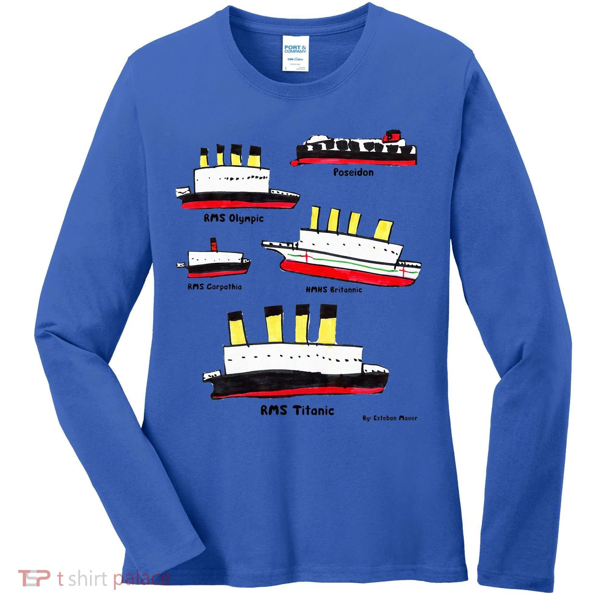 Titanic Britanic Poseidon Carpathia Famous Ship Gift. Women's Long Sleeve Shirt