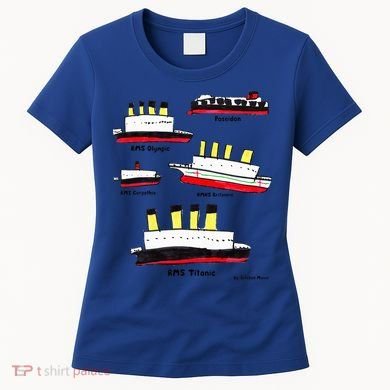 Titanic Britanic Poseidon Carpathia Famous Ship Gift. Women's T-Shirt