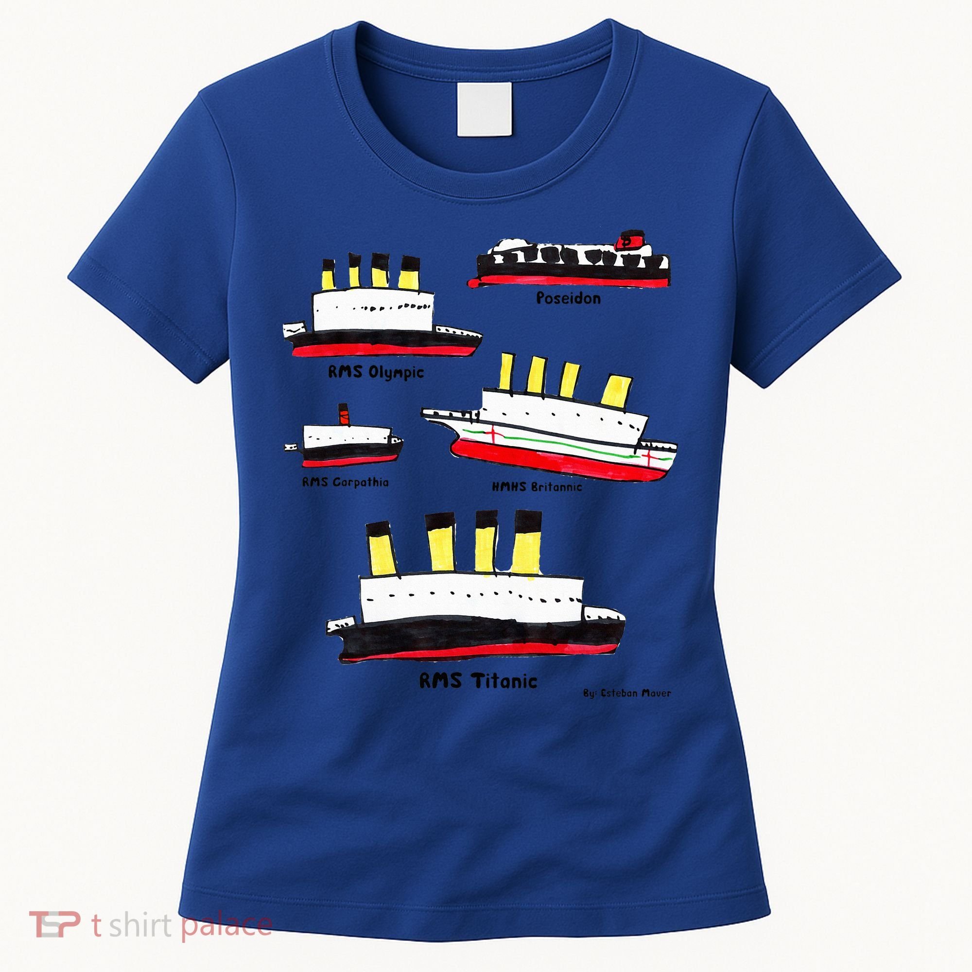 Titanic Britanic Poseidon Carpathia Famous Ship Gift. Women's T-Shirt