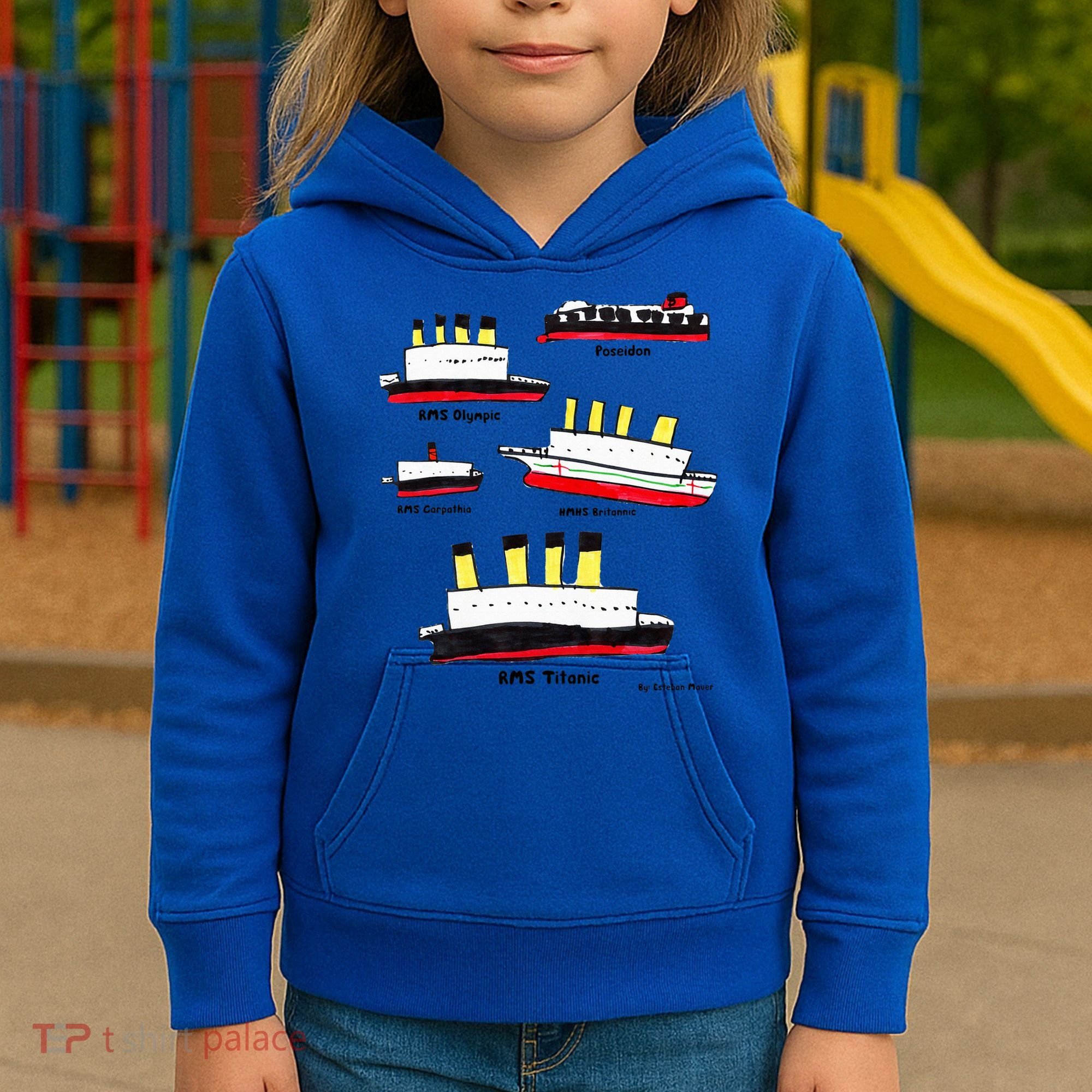 Titanic Britanic Poseidon Carpathia Famous Ship Gift. Kids Hoodie