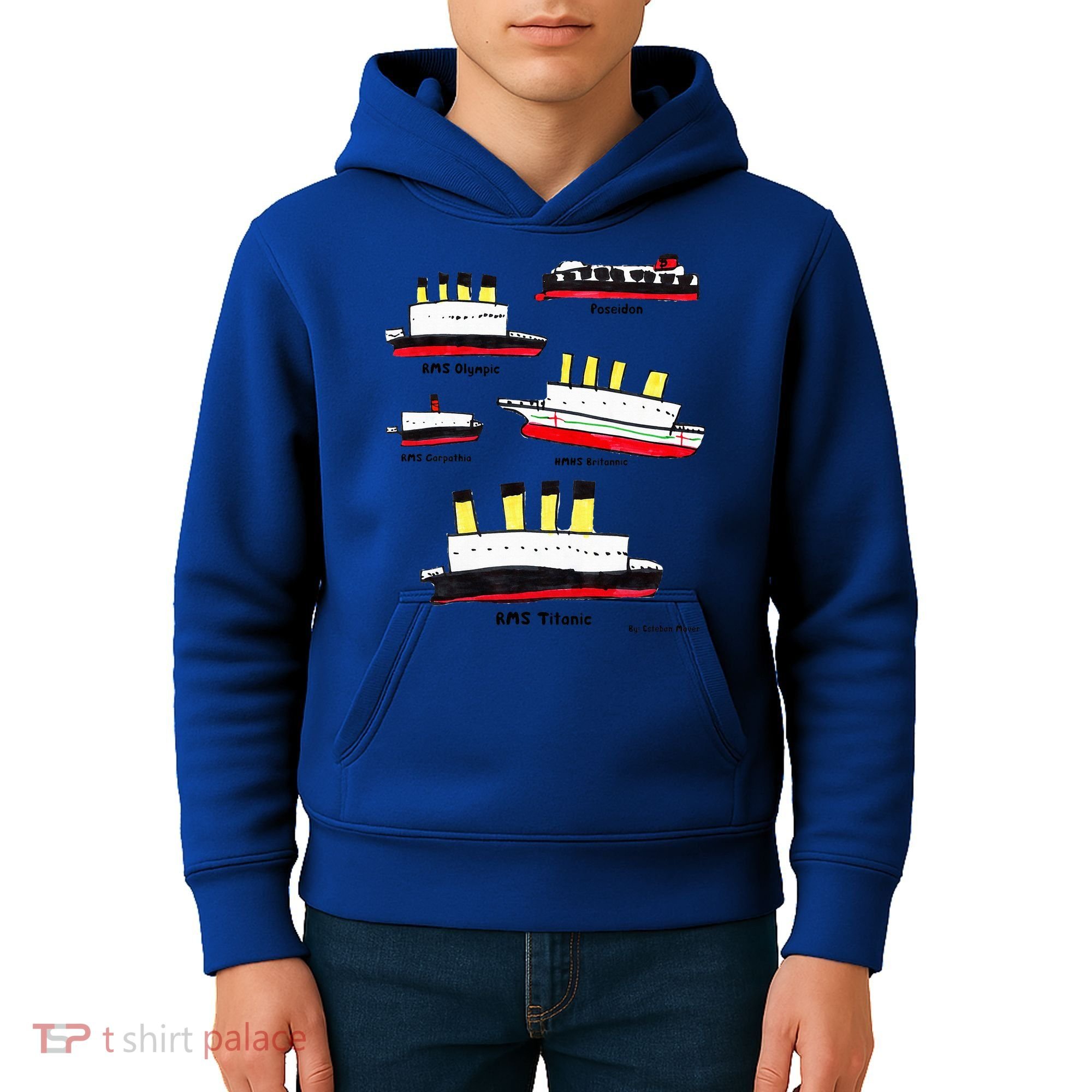 Titanic Britanic Poseidon Carpathia Famous Ship Gift. Kids Hoodie