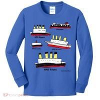 Titanic Britanic Poseidon Carpathia Famous Ship Gift. Kids Long Sleeve Shirt thumb 0