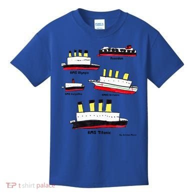 Titanic Britanic Poseidon Carpathia Famous Ship Gift. Kids T-Shirt
