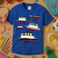 Titanic Britanic Poseidon Carpathia Famous Ship Gift. Kids T-Shirt thumb 3