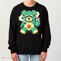 Teddy Bear Pot Leaf 420 Marijuana Weed Cannabis Smokin  Women's Sweatshirt thumb 0