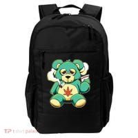 Teddy Bear Pot Leaf 420 Marijuana Weed Cannabis Smokin  Backpack thumb 0