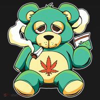 Teddy Bear Pot Leaf 420 Marijuana Weed Cannabis Smokin  Coaster thumb 2