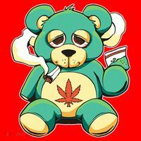 Teddy Bear Pot Leaf 420 Marijuana Weed Cannabis Smokin  Santa Hat thumb 1