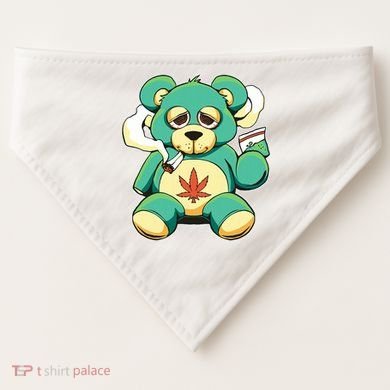 Teddy Bear Pot Leaf 420 Marijuana Weed Cannabis Smokin  USA-Made Doggie Bandana