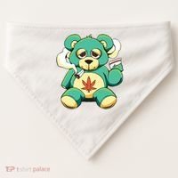 Teddy Bear Pot Leaf 420 Marijuana Weed Cannabis Smokin  USA-Made Doggie Bandana thumb 0