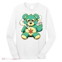 Teddy Bear Pot Leaf 420 Marijuana Weed Cannabis Smokin  Long Sleeve Shirt thumb 0
