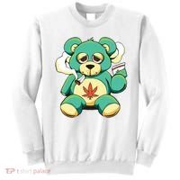 Teddy Bear Pot Leaf 420 Marijuana Weed Cannabis Smokin  Sweatshirt thumb 0