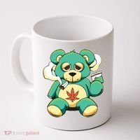 Teddy Bear Pot Leaf 420 Marijuana Weed Cannabis Smokin  Coffee Mug thumb 0