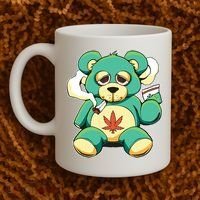 Teddy Bear Pot Leaf 420 Marijuana Weed Cannabis Smokin  Coffee Mug thumb 2