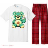 Teddy Bear Pot Leaf 420 Marijuana Weed Cannabis Smokin  Pajama Set thumb 0