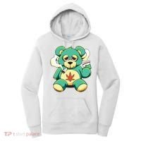 Teddy Bear Pot Leaf 420 Marijuana Weed Cannabis Smokin  Women's Hoodie thumb 0