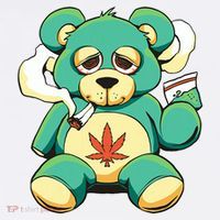 Teddy Bear Pot Leaf 420 Marijuana Weed Cannabis Smokin  Women's Hoodie thumb 2