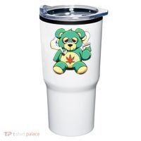 Teddy Bear Pot Leaf 420 Marijuana Weed Cannabis Smokin  Tumbler thumb 0