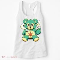 Teddy Bear Pot Leaf 420 Marijuana Weed Cannabis Smokin  Women's Tank Top thumb 0