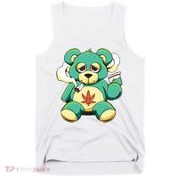 Teddy Bear Pot Leaf 420 Marijuana Weed Cannabis Smokin  Tank Top thumb 0