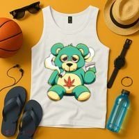 Teddy Bear Pot Leaf 420 Marijuana Weed Cannabis Smokin  Tank Top thumb 4