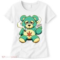 Teddy Bear Pot Leaf 420 Marijuana Weed Cannabis Smokin  Women's T-Shirt thumb 0