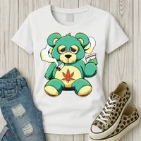 Teddy Bear Pot Leaf 420 Marijuana Weed Cannabis Smokin  Women's T-Shirt thumb 3