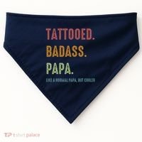Tattooed Badass Papa Inked FatherS Day Present USA-Made Doggie Bandana thumb 0
