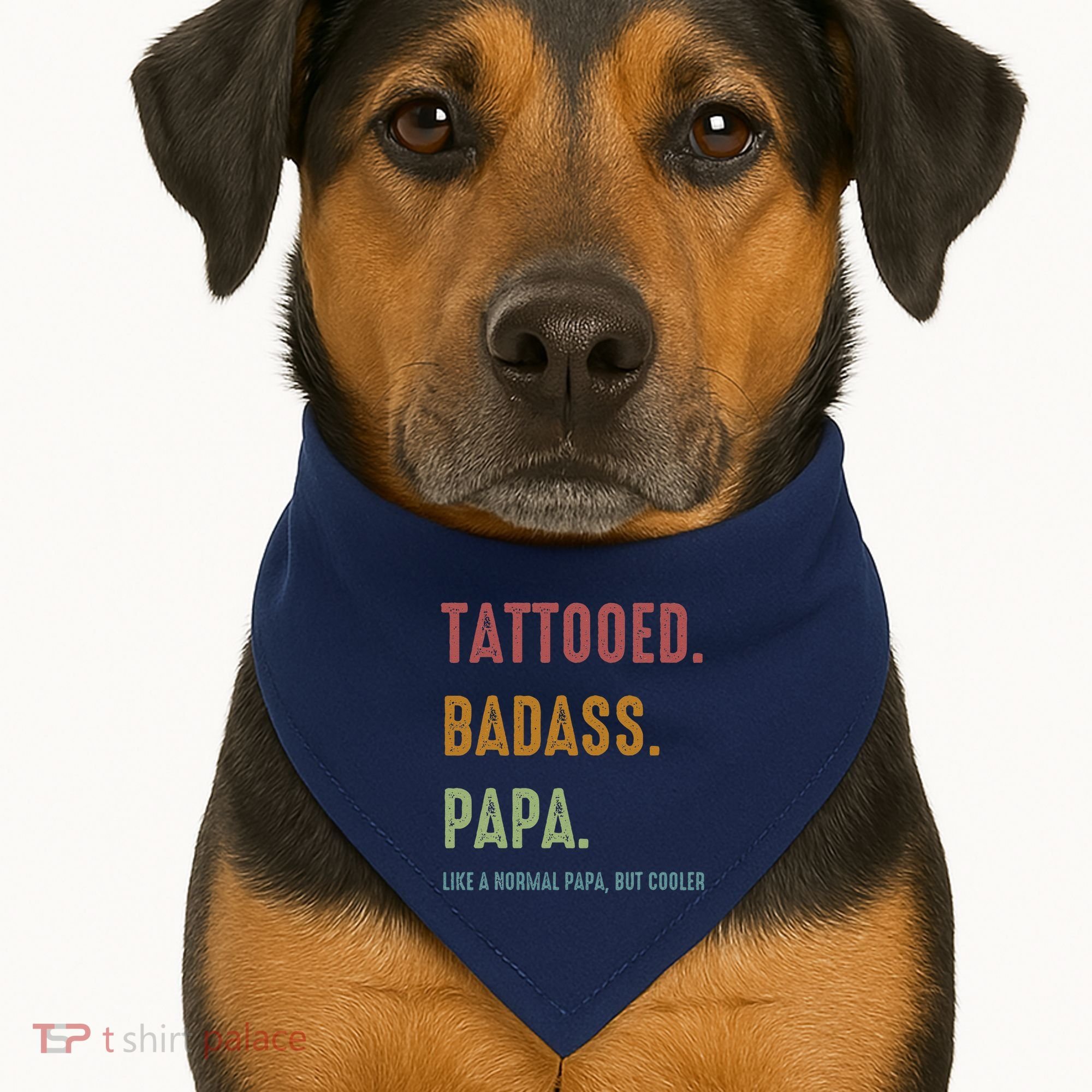 Tattooed Badass Papa Inked FatherS Day Present USA-Made Doggie Bandana