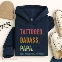 Tattooed Badass Papa Inked FatherS Day Present Hoodie thumb 4