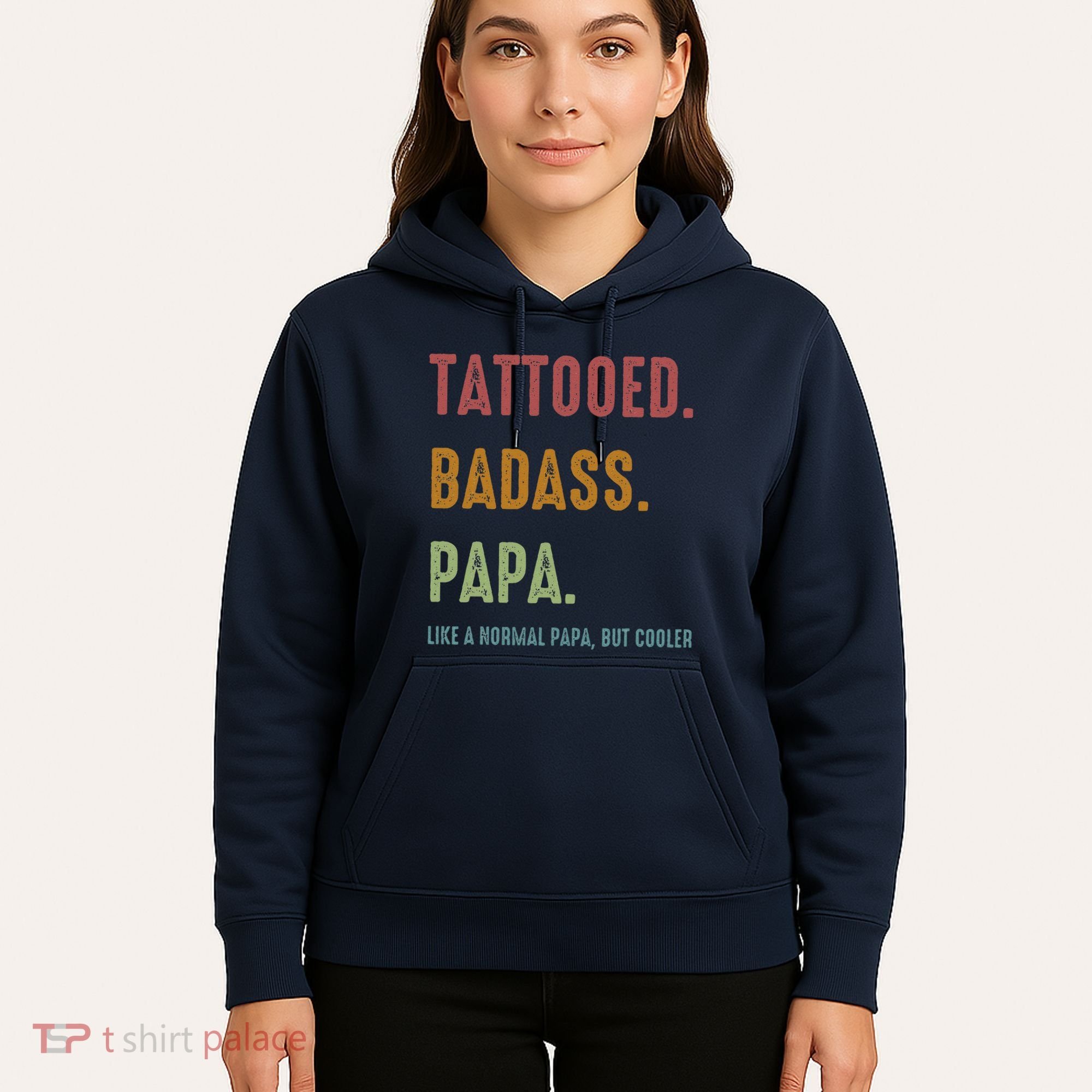 Tattooed Badass Papa Inked FatherS Day Present Hoodie