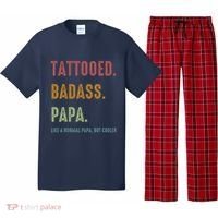 Tattooed Badass Papa Inked FatherS Day Present Pajama Set thumb 0